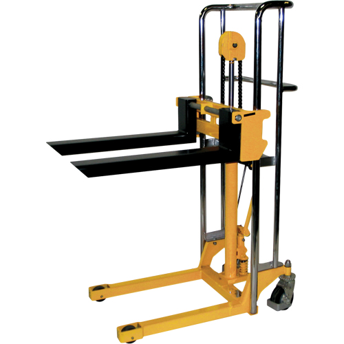 Wesco 272941 Hydraulic Fork Lift Stacker - VL59, Foot Pump Operated, 880 lbs. Capacity, 59" Max Lift