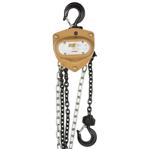 Vanguard Steel 3850 2020E Heavy-Duty Gold Series Chain Hoist, 20' Lift, 4000 lbs. (2 tons) Capacity, Alloy Steel Chain