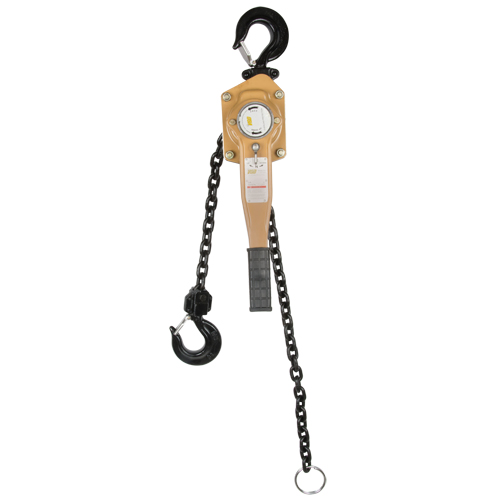 Vanguard Steel 3855 1060E Heavy Duty Gold Series Lever Chain Hoist, 10' Lift, 12000 lbs. (6 tons) Capacity, Alloy Steel Chain