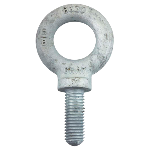 Gray Tools 88720 Eye Bolt, 2.5625" Dia., 1-3/4" L, Galvanized, 5200 lbs. (2.6 tons) Capacity