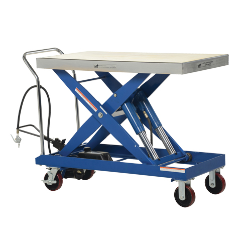 Vestil AIR-2000 Pneumatic Hydraulic Scissor Lift Table, Steel, 47-1/2" L x 24" W, 2000 lbs. Cap.
