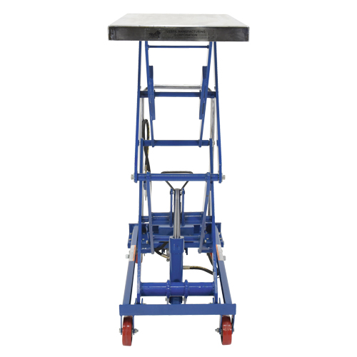 Vestil AIR-800-D Pneumatic Hydraulic Scissor Lift Table, Steel, 35-1/2" L x 20" W, 800 lbs. Cap.