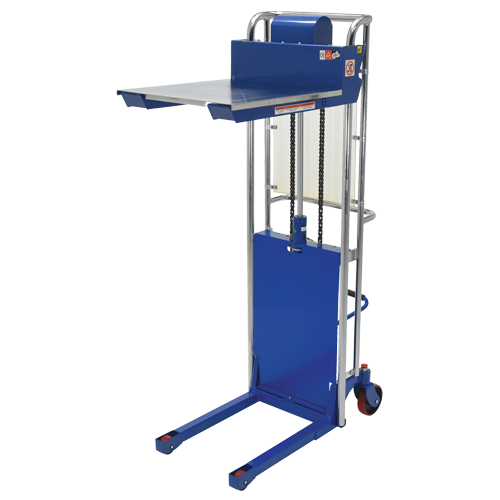 Vestil HYD-10 Hefti-Lift Load Stacker, Foot Pump Operated, 880 lbs. Capacity, 59" Max Lift