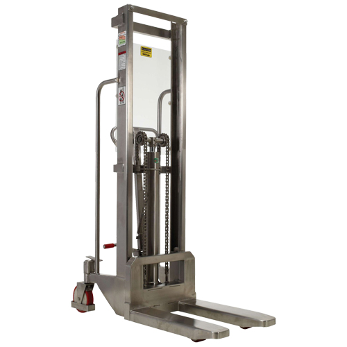 Vestil HYD-10-DA-SS Gerbeur Hefti-Lift, M&eacute;canisme Pompe au pied, Capacit&eacute; de 880 lb, Levage max de 59"