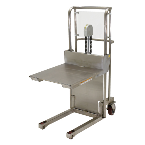 Vestil HYD-5-PSS Hefti-Lift Load Stacker, Foot Pump Operated, 450 lbs. Capacity, 45-5/8" Max Lift