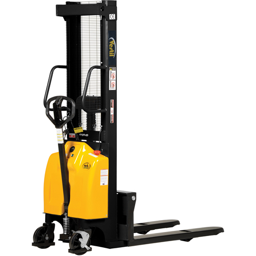 Vestil SE/HP-63 Gerbeur pour chariot &eacute;l&eacute;vateur, Fonctionnement &eacute;lectrique, Capacit&eacute; 2000 lb, Lev&eacute;e max 63"