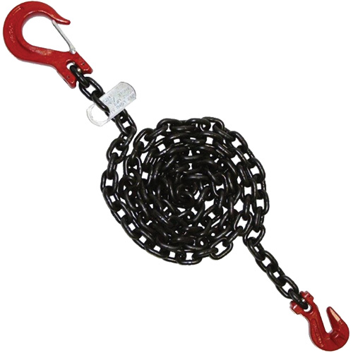 Vanguard Steel SGS10051696 Chain Sling, Grade 100 Chain, Single Legs, Grab & Slip Hooks, 5/16" x 8'