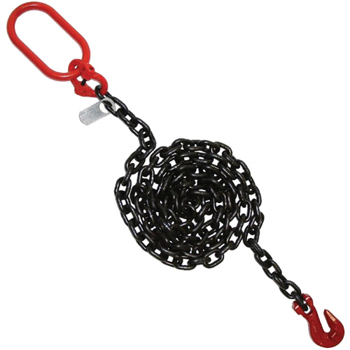 Vanguard Steel SOG100516120 Chain Sling, Grade 100 Chain, Single Legs, Oblong & Grab Hooks, 5/16" x 10'