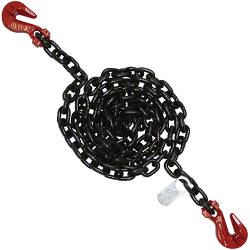 Vanguard Steel SGG100516120 Chain Sling, Grade 100 Chain, Single Legs, Grab & Grab Hooks, 5/16" x 10'