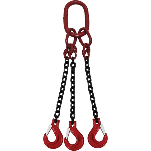 Vanguard Steel TOS8093260 Chain Sling, Grade 80 Chain, Triple Legs, Oblong & Slip Hooks, 9/32" x 5'