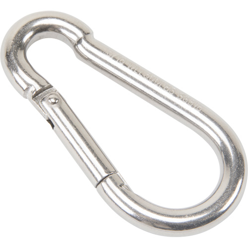 KLETON LW276 Mousqueton en acier inoxydable, 500 lb (0,25 tonne) Charge d'utilisation max., 5/16" Taille, 1/2" Oeil