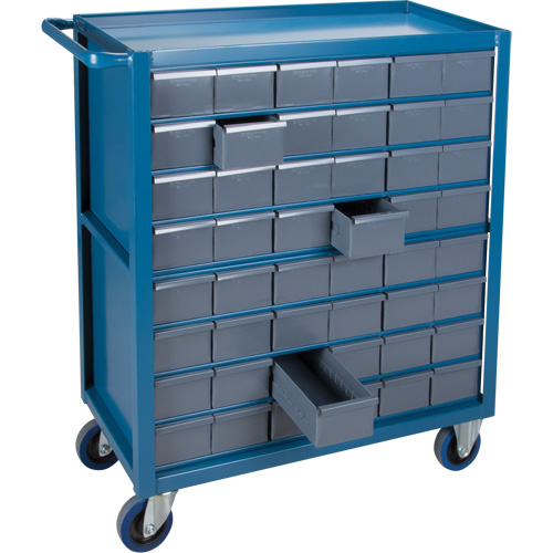 KLETON MA248 Chariot &agrave; tablette avec tiroir, 1200 lb Capacit&eacute;, Acier, 18" x la, 35" x ha, 36" p, Roues en Caoutchouc, Enti&egrave;rement soud&eacute;, 48 tirroirs
