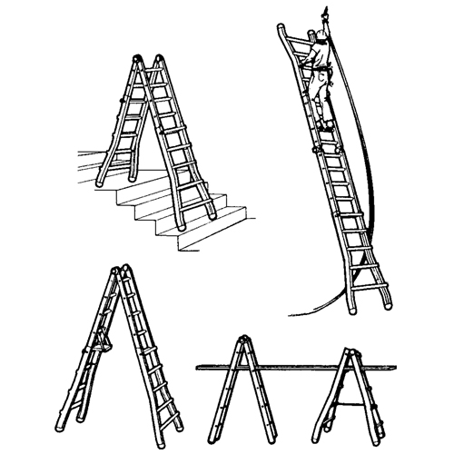 Featherlite JLT22 Industrial Extra HeavyDuty MultiPurpose Jaws Telescopic Ladders, 11' 19