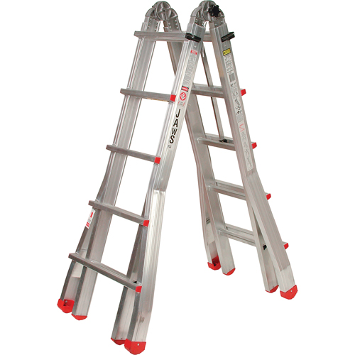 Featherlite JLT22 &eacute;chelles t&eacute;lescopiques industrielles extra robustes &agrave; usages multiples Jaws, 11' - 19', Aluminium, 300 lb, CSA calibre 1A