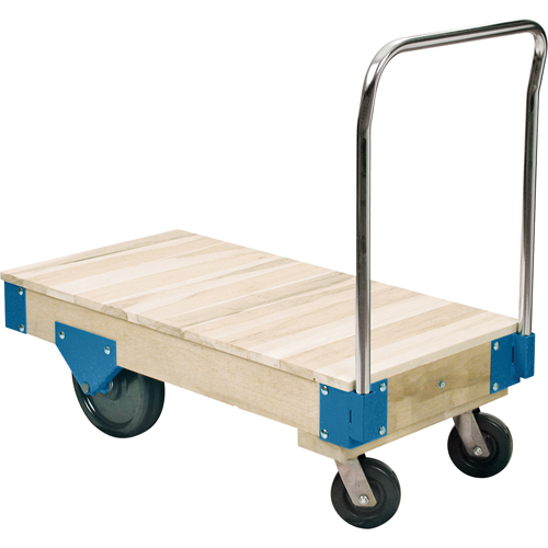 KLETON MB123 Chariots &agrave; plateforme - Chariots &agrave; plateforme tout en bois, 48" lo x 30" la, Capacit&eacute; de 3000 lb, Roues en Nylon