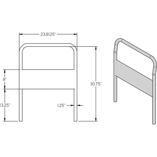 KLETON MB220 Poign&eacute;e chrom&eacute;e de 24" pour chariot &agrave; plateforme