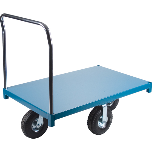 KLETON MB257 Heavy-Duty Platform Truck, 48" L x 24" W, 1200 lbs. Capacity, Pneumatic Casters
