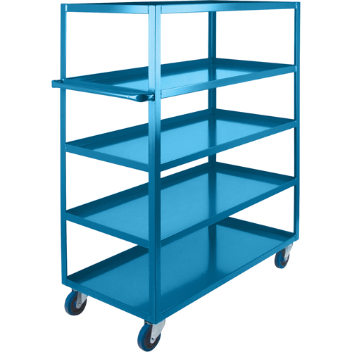KLETON MB478 Heavy-Duty Shelf Carts, 5 Tiers, 24" W x 61" H x 51" D, 1200 lbs. Capacity