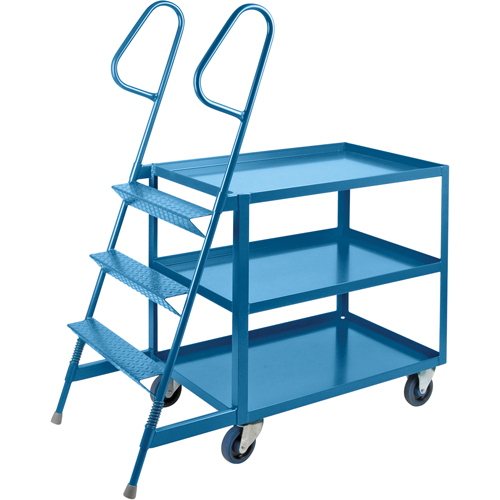 KLETON MD441 Stock Picking Carts, Steel, 24" W x 52" D, 3 Shelves, 1200 lbs. Capacity