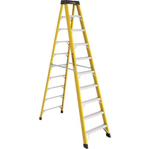 Featherlite 6410 Industrial Heavy-Duty Stepladders (6400 Series), 10', Fibreglass, 300 lbs. Capacity, Type 1A