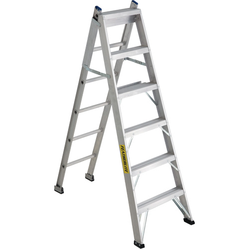 Featherlite 2706 2700 Series Industrial Duty Multi-Way Ladders, 6', Aluminum, 250 lbs. Cap., ANSI 1, CSA 1