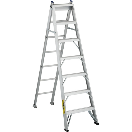 Featherlite 2707 2700 Series Industrial Duty Multi-Way Ladders, 7', Aluminum, 250 lbs. Cap., ANSI 1, CSA 1