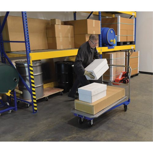 Vestil NPCT Platform Cart, 48" L x 24" W, 1500 lbs. Capacity, Mold-on Rubber Casters