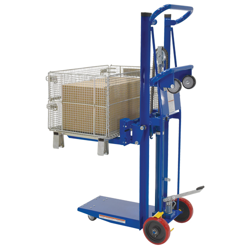 Vestil HYDRA-4-AF-18 Platform Lift Stacker, Foot Pump Operated, 750 lbs. Capacity, 52" Max Lift