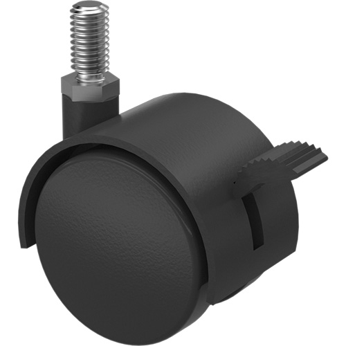 Algood 3T4-050-5/16-18X3/4HN-B Twin Wheel Caster (300/400 Series), Swivel with Brake, 2" (51 mm) Dia., 75 lbs. (34 kg.) Capacity