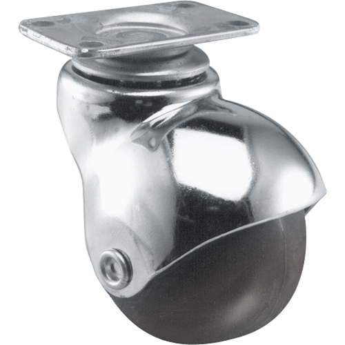 Algood S0652-A12D-PO Roulettes rondes avec capuchon, s&eacute;rie 600, Pivotant, 2" (51 mm), Plastique, 75 lb (34 kg)