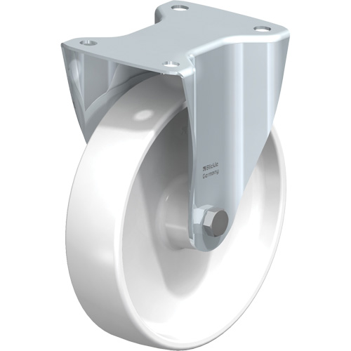 Blickle B-PO 200R White Caster, Rigid, 8" (203.2 mm), Polyamide, 440 lbs. (199.58 kg.)