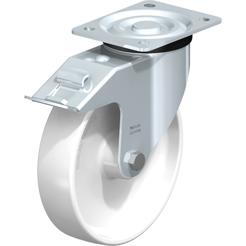 Blickle L-PO 200R-FI Roulette blanche, Pivotant avec frein, 8" (203,2 mm), Polyamide, 440 lb (199,58 kg)