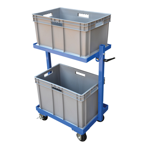 Vestil TSCT-2B Stock Cart, Steel, 30-11/16" W x 19-1/4" D, 2 Shelves, 200 lbs. Capacity