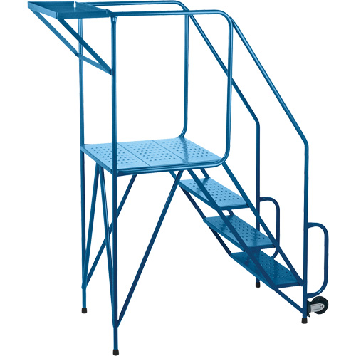 KLETON MH213 Mechanics/Maintenance Rolling Ladder, Steel, 4 Steps, 38" Platform Height