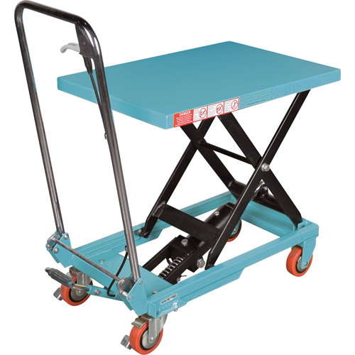 KLETON MJ518 Heavy-Duty Hydraulic Scissor Lift Table, 27-1/2" L x 17-3/4" W, Steel, 330 lbs. Capacity