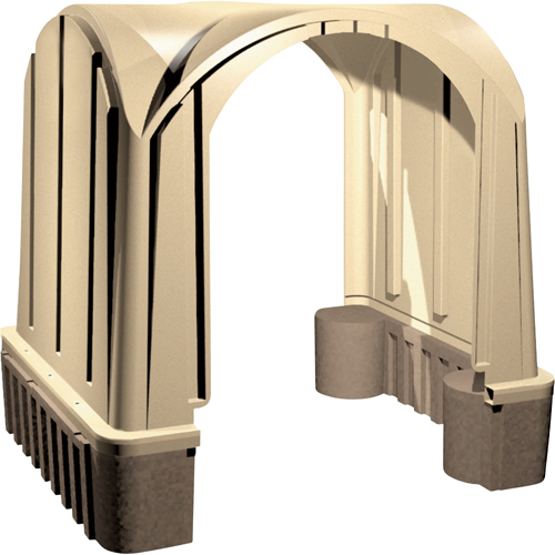 Rotek Plastic SHELTER 2 WALL BEIGE Outdoor Poly Shelters, 2 Walls, 7' L x 6' W x 7' H