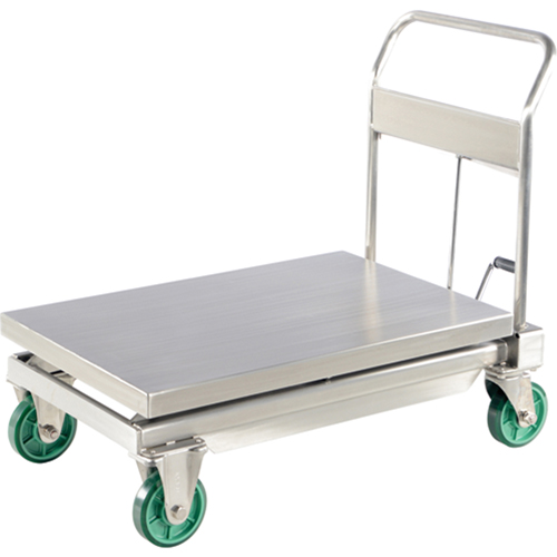 Vestil CART-1100-SS Table &eacute;l&eacute;vatrice hydraulique &agrave; ciseaux, 35-1/2" lo x 19-3/4" la, Acier inoxydable, Capacit&eacute; 1100 lb