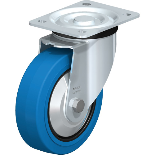 Blickle L-POEV 160R-SB-FA Blue Caster, Swivel, 6" (152.4 mm), Rubber, 770 lbs. (349 kg.)