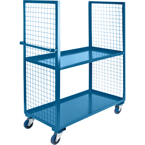 KLETON ML173 Wire Mesh Utility Cart, Steel, 30" x 63" x 75", 2400 lbs. Capacity