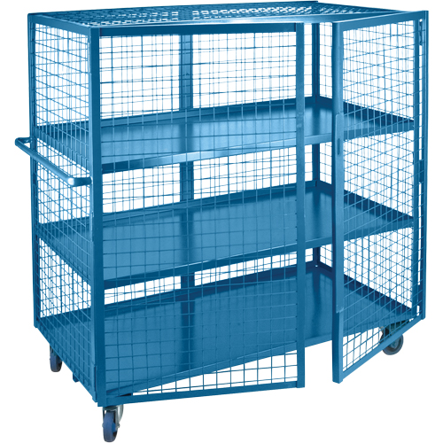KLETON ML253 Wire Mesh Truck, 3 Tiers, 51" L x 32" W x 62.5" H, 1200 lbs. Cap.