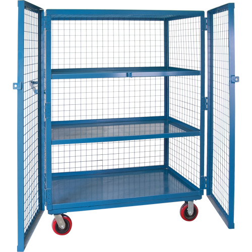 KLETON ML259 Wire Mesh Truck, 3 Tiers, 51" L x 32" W x 62.5" H, 2400 lbs. Cap.