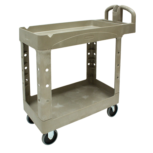 Rubbermaid FG450088BEIG Chariot utilitaire robuste - 4500-88, 2 tiers, 17-1/8" x 33-1/4" x 39", Capacit&eacute; 500 lb