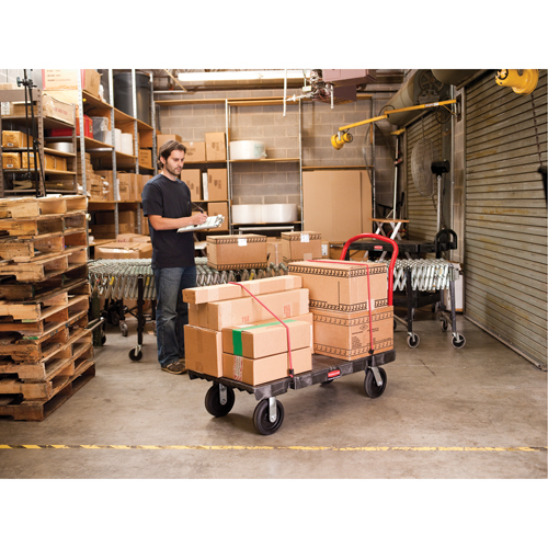 Rubbermaid FG440300BLA Heavy-Duty Platform Truck, 36" L x 24" W, 1000 lbs. Cap., Rubber Wheels