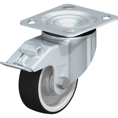 Blickle LK-POTH 100KA-14-FI Heavy-Duty Kingpinless Caster, Swivel with Brake, 4" (101.6 mm), Thermoplastic Polyurethane, 660 lbs. (300 kg.)