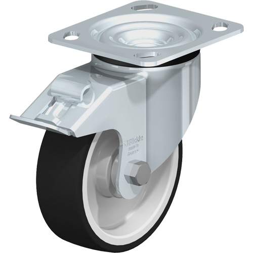 Blickle LK-POTH 125KA-14-FI Heavy-Duty Kingpinless Caster, Swivel with Brake, 5" (127 mm), Thermoplastic Polyurethane, 770 lbs. (349 kg.)