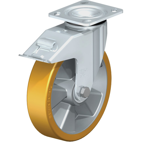 Blickle LEH-ALTH 200K-14-FI Roulettes robustes sans cheville, Pivotant avec frein, 8" (203,2 mm), Polyur&eacute;thane, 1250 lb (567 kg)
