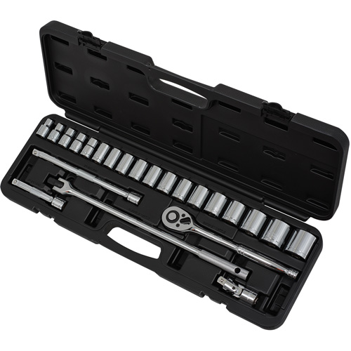 JET 020134 Metric Socket Set, 24 Pcs, 1/2" Drive Size