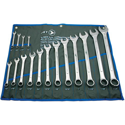 JET 700121 CWS-16S Combination Wrench Set, 16 Pieces, Imperial