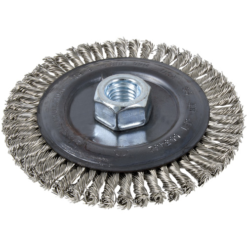 JET 553462 Stringer Bead Brush, 5" Dia., 0.022" Fill, 5/8"-11 Arbor, Stainless Steel