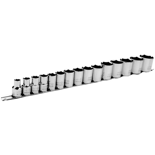 JET 601316 Jeu de douilles SAE &agrave; 6 pans SS1215-6, 15 Mcx, Chocs, Prise de 1/2"